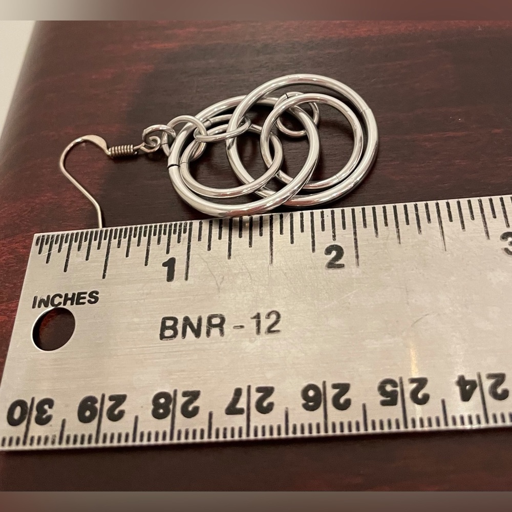 Sterling Silver Dangle Loop Earrings - image 3